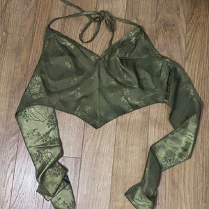 Satin tie-back top